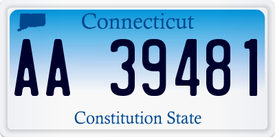 CT license plate AA39481