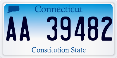 CT license plate AA39482