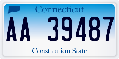 CT license plate AA39487
