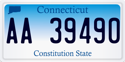 CT license plate AA39490