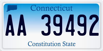 CT license plate AA39492