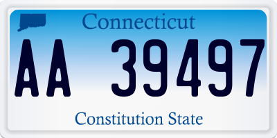 CT license plate AA39497