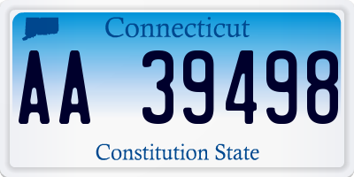 CT license plate AA39498