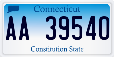 CT license plate AA39540