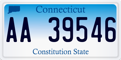 CT license plate AA39546