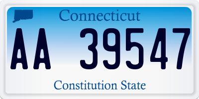 CT license plate AA39547