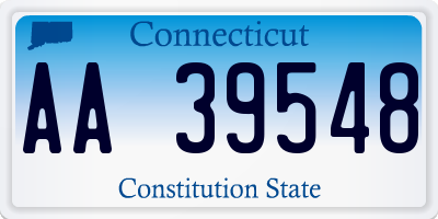 CT license plate AA39548