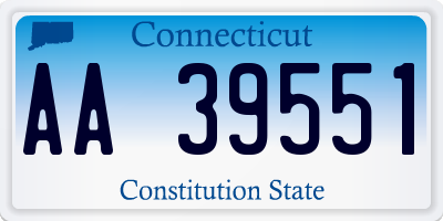 CT license plate AA39551