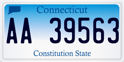 CT license plate AA39563