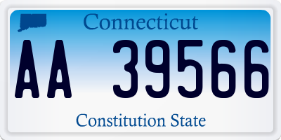 CT license plate AA39566