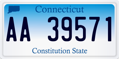 CT license plate AA39571