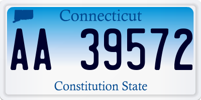 CT license plate AA39572