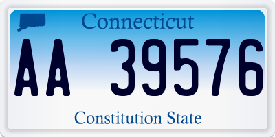 CT license plate AA39576