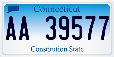 CT license plate AA39577