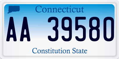CT license plate AA39580