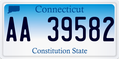 CT license plate AA39582