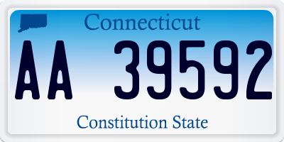 CT license plate AA39592