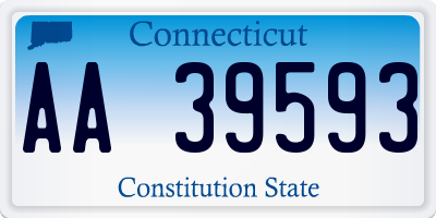 CT license plate AA39593