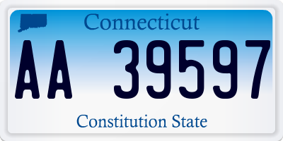 CT license plate AA39597
