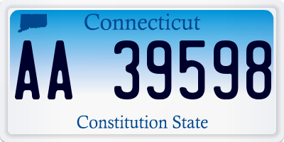 CT license plate AA39598