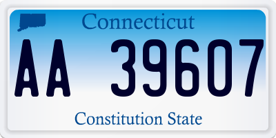 CT license plate AA39607