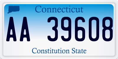 CT license plate AA39608