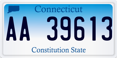 CT license plate AA39613