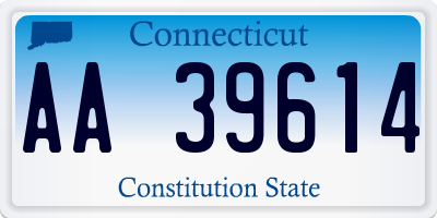 CT license plate AA39614