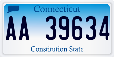 CT license plate AA39634