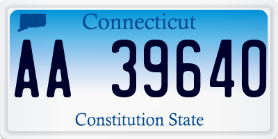CT license plate AA39640