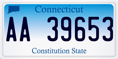 CT license plate AA39653