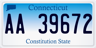 CT license plate AA39672