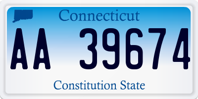 CT license plate AA39674