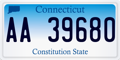 CT license plate AA39680