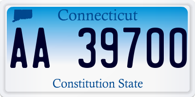 CT license plate AA39700
