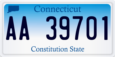 CT license plate AA39701