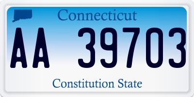 CT license plate AA39703