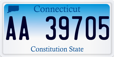 CT license plate AA39705