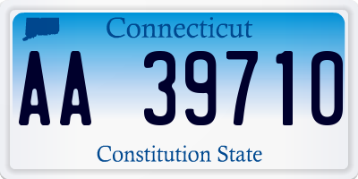 CT license plate AA39710