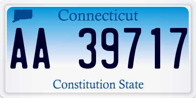 CT license plate AA39717