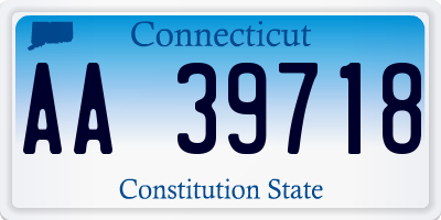 CT license plate AA39718