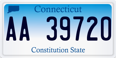 CT license plate AA39720