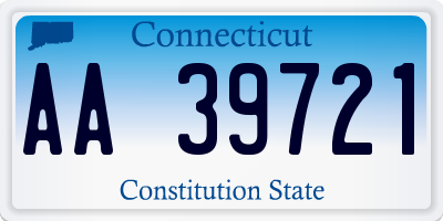 CT license plate AA39721