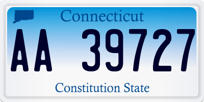 CT license plate AA39727