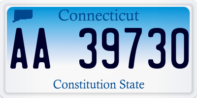 CT license plate AA39730