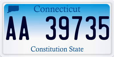 CT license plate AA39735