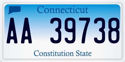 CT license plate AA39738