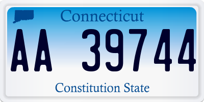 CT license plate AA39744