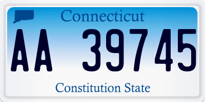 CT license plate AA39745