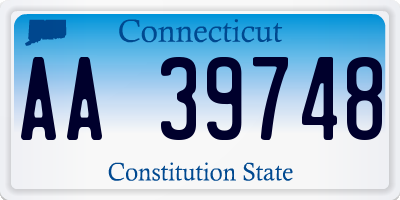 CT license plate AA39748